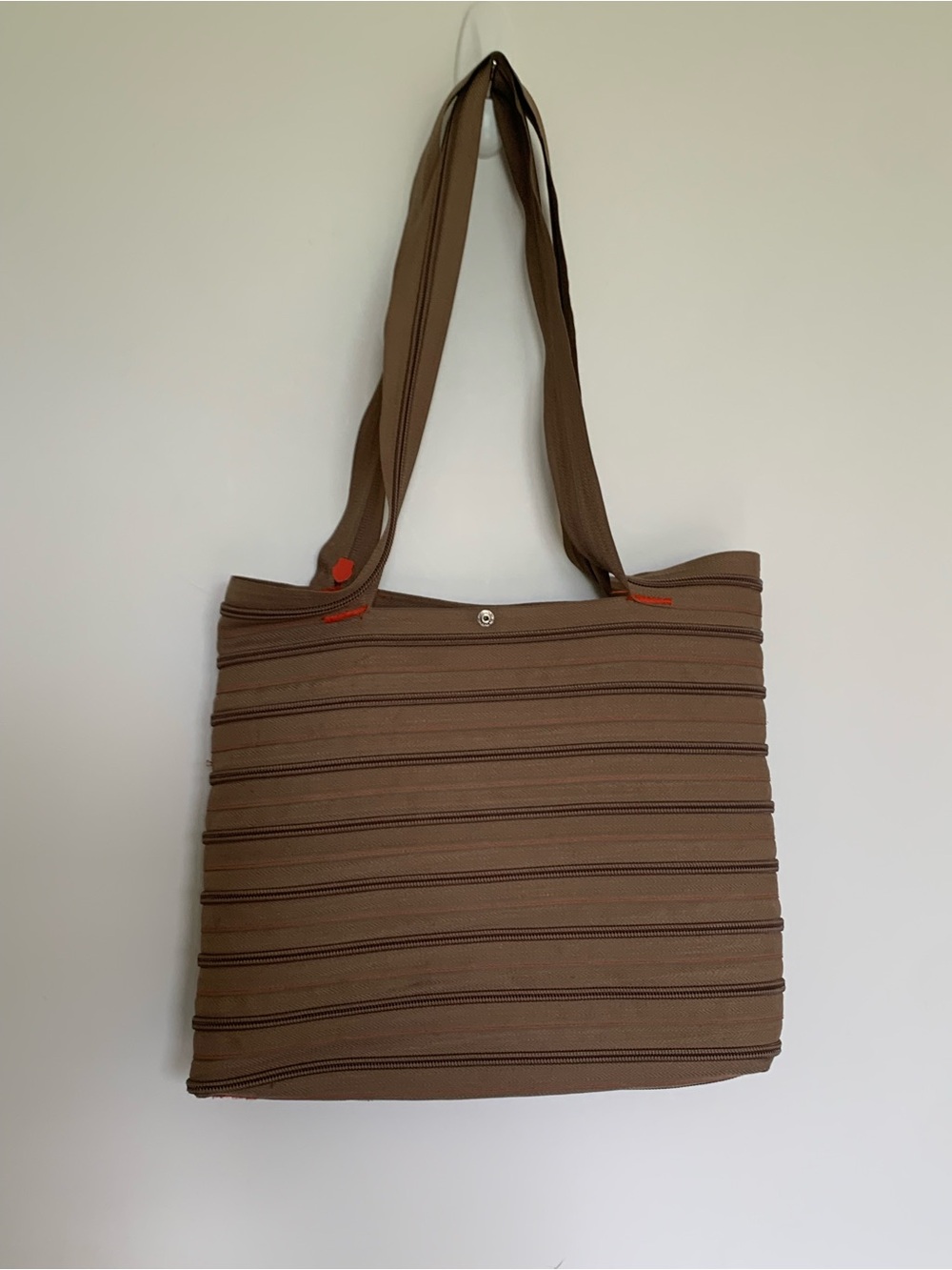 Zip it shoulder bag brown orange purse Y2K 90s - Picture 2 of 7
